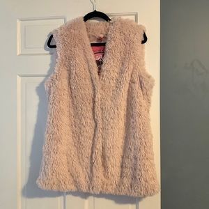 Pink faux fur vest